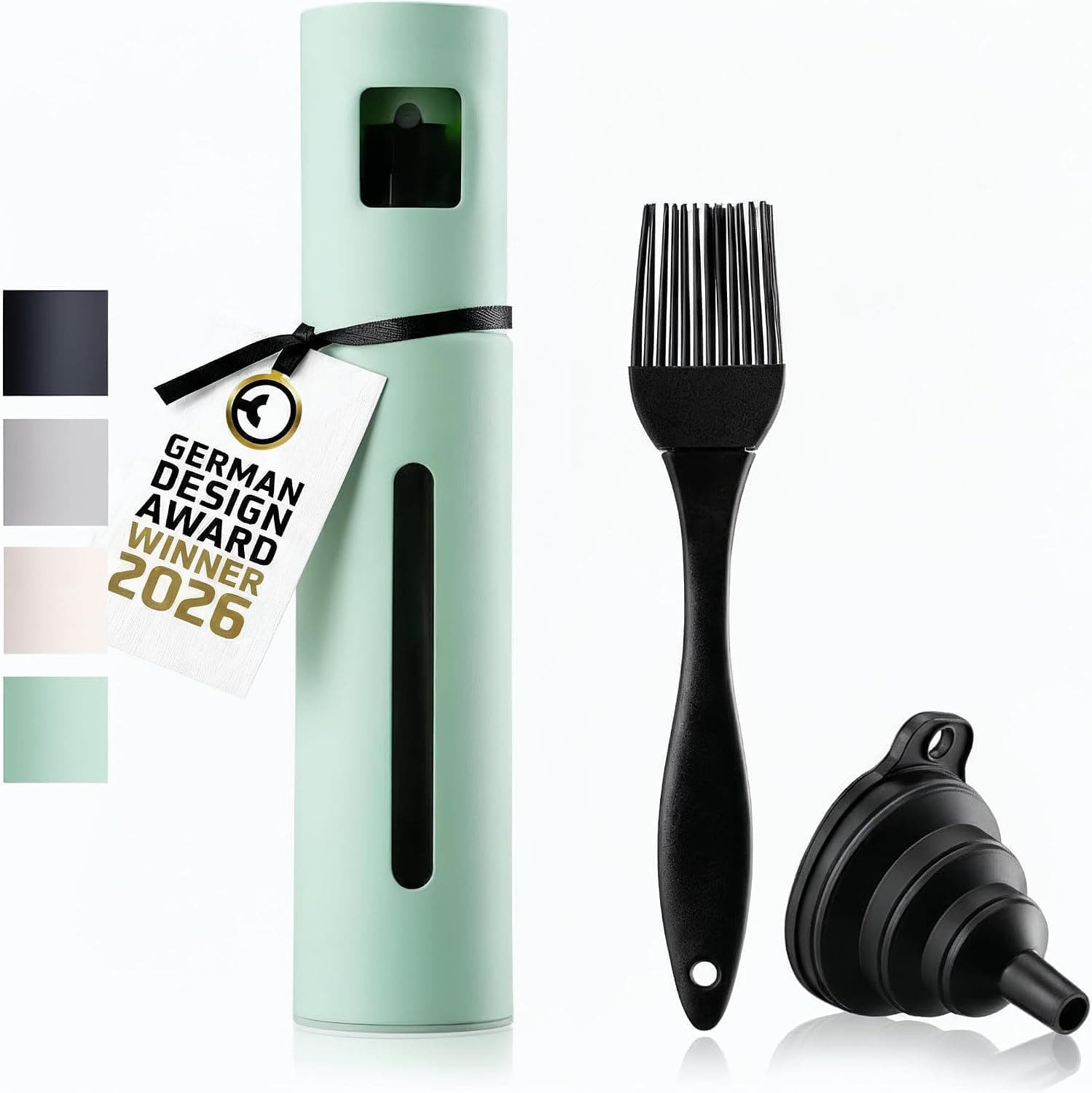 Schmidt & Kramer Oil Sprayer for cooking I Premium Stainless Steel and Glass Oil Mister for Healthy Cooking I Practical Sprayer for Precise Dosage, Suitable for All Cooking Oil (Mint)